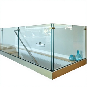 Système de garde-corps en verre à profil en U en aluminium Reilbu, design moderne pour balcon et terrasse extérieurs - Product Image 3