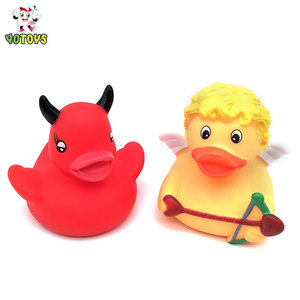 Bath Toy Bath Toy Customized Plastic Character Devil Halloween Angel Rubber Duck Duckies Squeaky Bath Toy For Baby