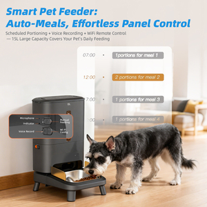 เครื่องให้อาหารสุนัขอั<span class=keywords><strong>ต</strong></span>โนมั<span class=keywords><strong>ต</strong></span>ิ OEM 15 ลิ<span class=keywords><strong>ต</strong></span>ร ความจุขนาดใหญ่พิเศษ ควบคุมผ่านแอป Tuya พร้อมบันทึกเสียง  <span class=keywords><strong>ต</strong></span>ั้งเวลาให้อาหารอัตโนมั<span class=keywords><strong>ต</strong></span>ิ - Product Image 6
