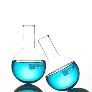 Haiju borosilicate flask de vidro, fundo plano longo estreito do pescoço