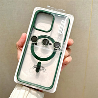 Coque de téléphone magnétique en acrylique mat avec protection intégrée de l'objectif de l'appareil photo, étui antichoc pour iPhone 12 13 14 15 Plus 16 Pro Max
