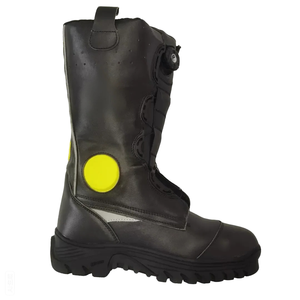 Bottes de pompier en cuir anti-épines Ayonsafety, ignifuges, avec bouton rotatif, faciles à enfiler et à retirer, bottes de sécurité incendie pour le sauvetage - Product Image 4