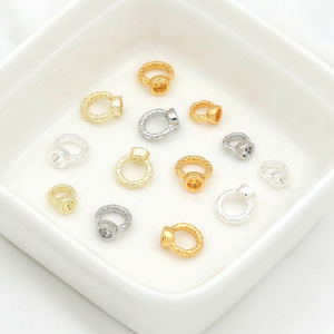 Color-preserving 18k gold double-hole twisted knot with closed loop clasp, pig <b>nose</b> beaded bracelet and necklace DIY jewelry - Product Image 4