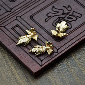 Pendentif Aigle en Alliage de Cuivre 16x22mm Plaqué Or et Argent, Accessoire Hanfu Style Ancien, Breloque DIY - Product Image 4