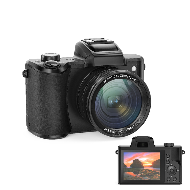 Portable Dual Lens Mirrorless Camera for Outdoor Enthusiasts 5K Video 5X Optical Zoom Touch Screen Autofocus Retro Style for