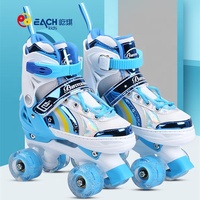 Patins à roulettes professionnels pour enfants à 4 roues, ajustables, avec semelle extérieure en cuir et PVC, pour le plaisir en extérieur (vente en gros)