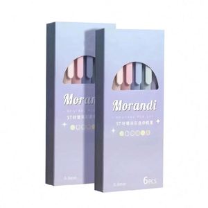 New School Office Stationery Retro 0.5mm Morandi Gel <b>Pen</b> Set 6pcs/set Pink Red Ink Student Writing Ballpoint <b>Pen</b> Plastic - Product Image 5