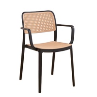 Chaises de salle à manger empilables en rotin nordique, chaises en plastique tressé, chaises à dossier pour la maison, chaises de bureau de loisirs pour la vente en gros