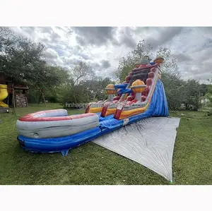 Super Grote Harde Plastic Opblaasbare Trap Waterglijbaan Met Zwembad Transfer Papier Voor Andere Kinderen Speeltoestellen