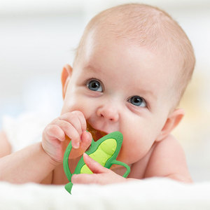 OEM/ODM מורדדורס דה סיליקון לפת 12.5 אינץ' 3.15*3.7 אינץ' תרמיל אפונה לתינוק בקיעת שיניים סיליקון נשכן לתינוק עם ידיות אחיזה - Product Image 1