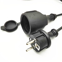 Corde d'extension d'alimentation extérieure étanche, 250V, prise européenne Schuko CEE 7/7 prise femelle à CEE 7/3, 12 pièces