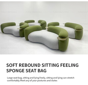 Ánh Sáng Sang Trọng Pháp Kem Cừu Len Thiết Kế Hiện Đại Cong Vải Sofa 3 Chỗ Ngồi Hình Dạng Đặc Biệt Góc Sofa Đồ Nội Thất Phòng Khách - Product Image 2