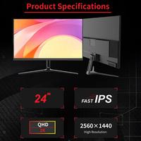 Moniteur de bureau de bonne qualité 24 pouces, résolution 2560*1440, 100 Hz, moniteur PC de bureau, cadre noir sans bordure