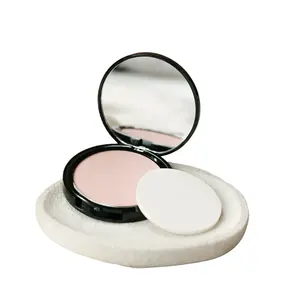 优雅定制彩色空塑料粉盒带镜面化妆品散粉粉盒哑光上光漆印花