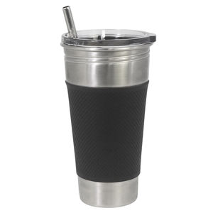 Taza de cerveza reutilizable personalizada al por mayor, taza de pinta de acero inoxidable 304 de pared simple de 20oz con funda de silicona y tapa magnética - Product Image 1