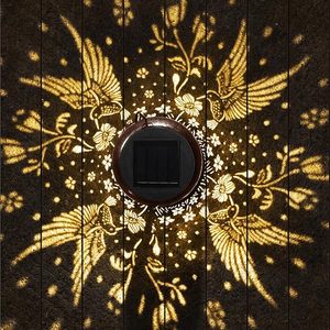 <b>Solar</b>-<b>powered</b> hummingbird hollowed-out metal LED <b>lanterns</b> are suitable for gardens and courtyards - Product Image 2