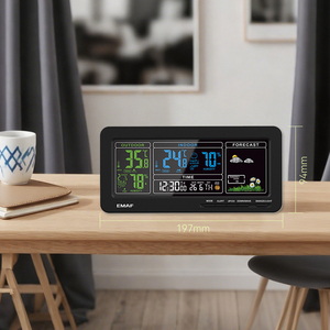 2025 nhà điện tử hiện đại màu sắc lớn LCD Màn hình hiển thị Máy tính để bàn nguyên tử thời tiết dự báo trạm đồng hồ với cảm biến nhiệt độ - Product Image 4