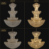 Lustres suspendus modernes et rétro de luxe, lampes à pampilles en cristal doré pour hôtel, hall, décoration de mariage