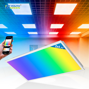 <span class=keywords><strong>Pannello</strong></span> Luminoso <span class=keywords><strong>LED</strong></span> Intelligente con Controllo Tuya 48W+12W RGBCW Retroilluminato AC120V-277V 2x4 FT, <span class=keywords><strong>Pannello</strong></span> da Incasso/<span class=keywords><strong>Sospeso</strong></span> per Soffitto - Product Image 1