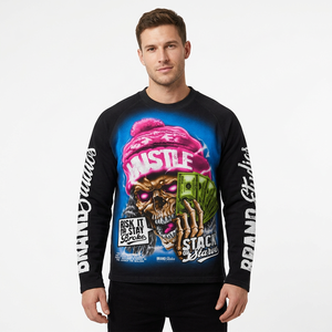 T-shirt à manches courtes pour homme BRAND, col rond, coupe classique, imprimé sur le devant, tricoté, formel, 100% coton - Product Image 6