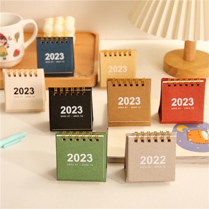 Lịch Để Bàn Mini 2025 2026 với đồng hồ đơn giản tối giản thẻ đục lỗ retro và lịch âm trang trí máy tính để bàn - Product Image 6