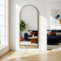 Espejo de Pared Rectangular de Resina con Diseño 3D Moderno y Personalizado, con Efecto Brillante, Cualquier Tamaño, Forma de Arco, para Decoración del Hogar, Bodas