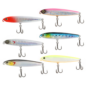 Señuelo de Pesca <span class=keywords><strong>Flying</strong></span> Ghost <span class=keywords><strong>II</strong></span>, de Metal, Tipo Lápiz, 10.5g/14.5g, para Pesca en Agua Salada, Carpa, Lubina, Señuelo de Superficie/Agua Media, Anzuelos Triples Resistentes - Product Image 1