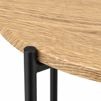 Table basse de salon en gros d'usine, table d'appoint de luxe en acier et bois pour chambres à coucher, couleur marron