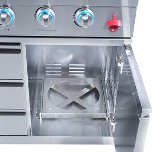 مطبخ خارجي من الفولاذ المقاوم للصدأ 316 على عجلات، مجموعة شواء مع حوض وفرن وخزانة بار، شوايات خارجية، مطبخ خارجي للبيتزا - Product Image 5