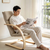 Fauteuil de beauté professionnel personnalisable en bois courbé, monoplace, avec accoudoirs en bois massif, pour salons et mobilier de maison