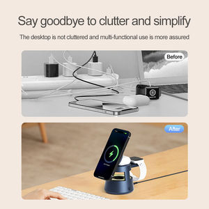 Dropshipping Products Corporate Gifts 10W Adjustable Night Light for 15 Pro Max Mushroom 3 1 Wireless Charging Earphone 5V/1A - Product Image 5