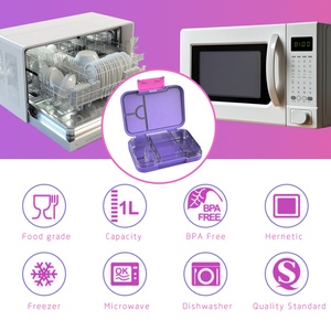 Lonchera con Logotipo Personalizado, Apta para <span class=keywords><strong>Microondas</strong></span> y Lavavajillas, Libre de BPA, con 4 Compartimentos para Niños - Product Image 4