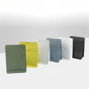 Sacs Mylar en gros, unis, 50g, à fond plat, en BOPP laminé, refermables avec fermeture éclair, pour stockage et emballage, blancs, verts, noirs, couleur café - Product Image 5