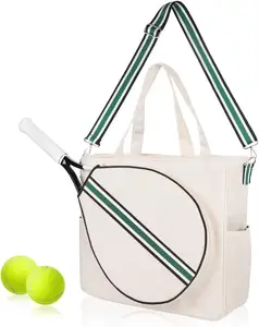 Borsa da Tennis personalizzata racchetta Tote sport racchetta-borse da donna Unisex Badminton Squash Case a righe tracolla Pickleball