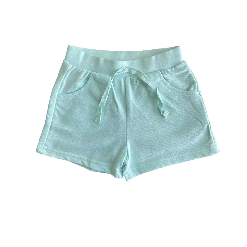 Shorts de algodão para crianças, esportes da moda verão, meninos, cintura elástica sólida, meninas, praia personalizada, para crianças