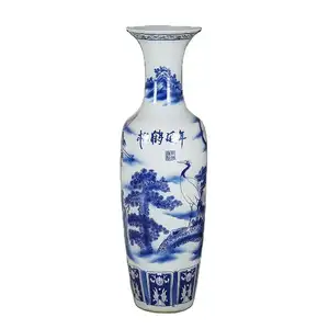 Jingdezhen Luxury Hand-Painted Ceramic Giant Floor Vase - Blue & White Porcelain Masterpiece for Timeless Home Decor Perfect