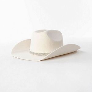 Sombreros de Vaquero para Mujer al por Mayor 2024, Sombrero Fedora de Ala Ancha con Banda de Diamantes de Imitación de Lujo, Logotipo Personalizado, para Viajes y Fiestas, Cuatro Estaciones - Product Image 3