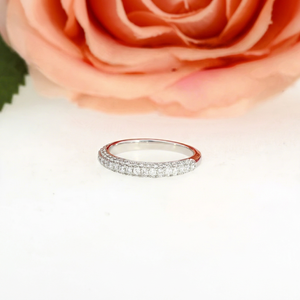 Classic Eternity Band <b>Ring</b> 0.40ct Lab Created Diamond IGI Certified Pave Setting <b>Silver</b> Plated Women's Wedding Engagement <b>Ring</b> - Product Image 1