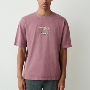 Wholesale Men's Vintage Washed Stone Graphic T-Shirt Oversized Casual Tee with Fade-Resistant Print - Product Image 2