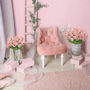 Fleurs artificielles en forme de tulipe rose clair, 12 pièces, fleurs en soie, décorations pour mariage et maison - Product Image 3