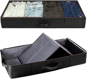 Factory Direct 2 Pack Sturdy Sidewalls And Bottom Clothes Bags Under Bed Storage Containers For Clothes