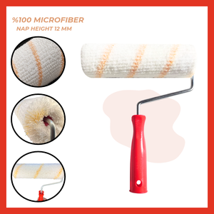 Rodillo de microfibra para pintar con altura de pelo de 12 mm para paredes lisas interiores y exteriores, pinturas satinadas a base de agua - Product Image 2