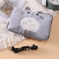 Nouveau Stock dessin animé électrique chauffe-mains en peluche et velours côtelé Double sac à eau chaude anti-déflagrant mignon velours Design