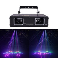 Night Club Laser Lighting RGB Proyector láser 2 ojos 500MW Rojo + Verde + Azul Luz láser para Dj Disco Party Bar