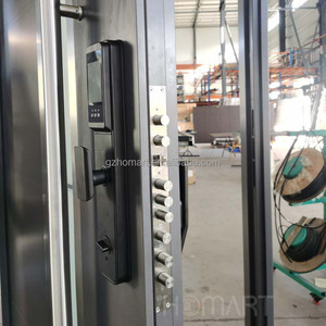 Grande porte d'entrée moderne en aluminium et verre personnalisé antivol pour villa, salle de bain, application - Product Image 4