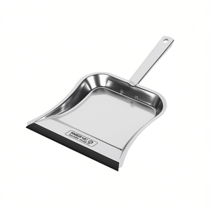 Recogedor de basura Lady Dustpan de acero inoxidable con mango y borde para limpieza - Product Image 2