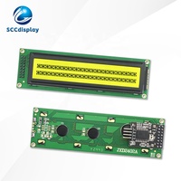 SCCdisplay Russische Zeichen JXD2402A-IIC COB STN Gelb Positiv 24x2 Zeichen LCD-Modul I2C Hohe Helligkeit LED-Hintergrundbeleuchtung