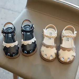 时尚儿童花式公主凉鞋Macrame礼服鞋户外儿童女童扭编织绳凉鞋