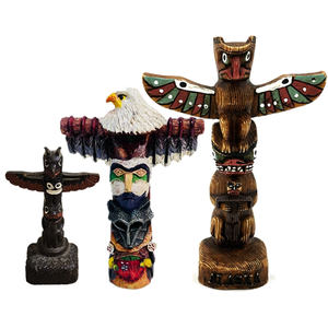 Poteaux totémiques personnalisés monuments culturels Colombie-Britannique Alaska castors autochtones canadiens baleines corbeaux mâts totémiques Thunderbird - Product Image 5