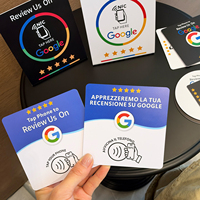 Carte NFC Google Review avec puce NTAG215, support de table en acrylique, panneau personnalisé pour avis, pour restaurant, hôtel, salon